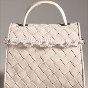 Anthropologie | CHAIN LINK BAG CHARM | Pearl and Gold‎ | NWT